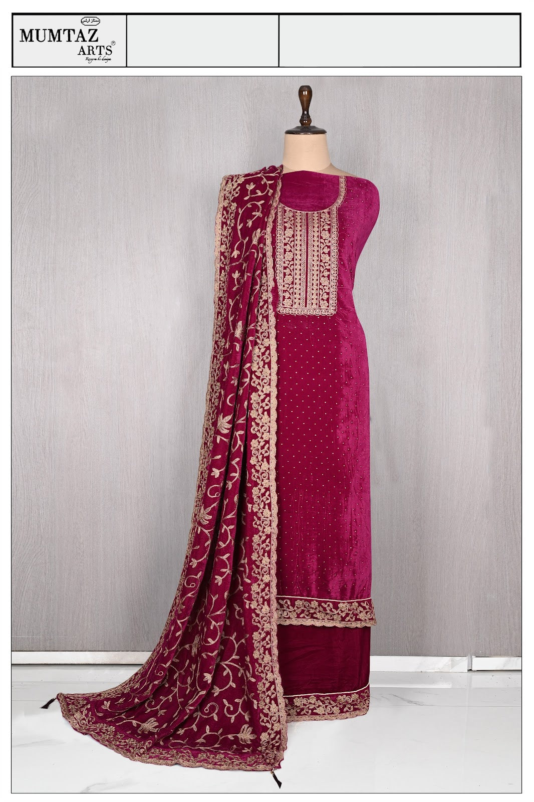 Design 181025 Mumtaz Arts Velvet Suits Exporter India