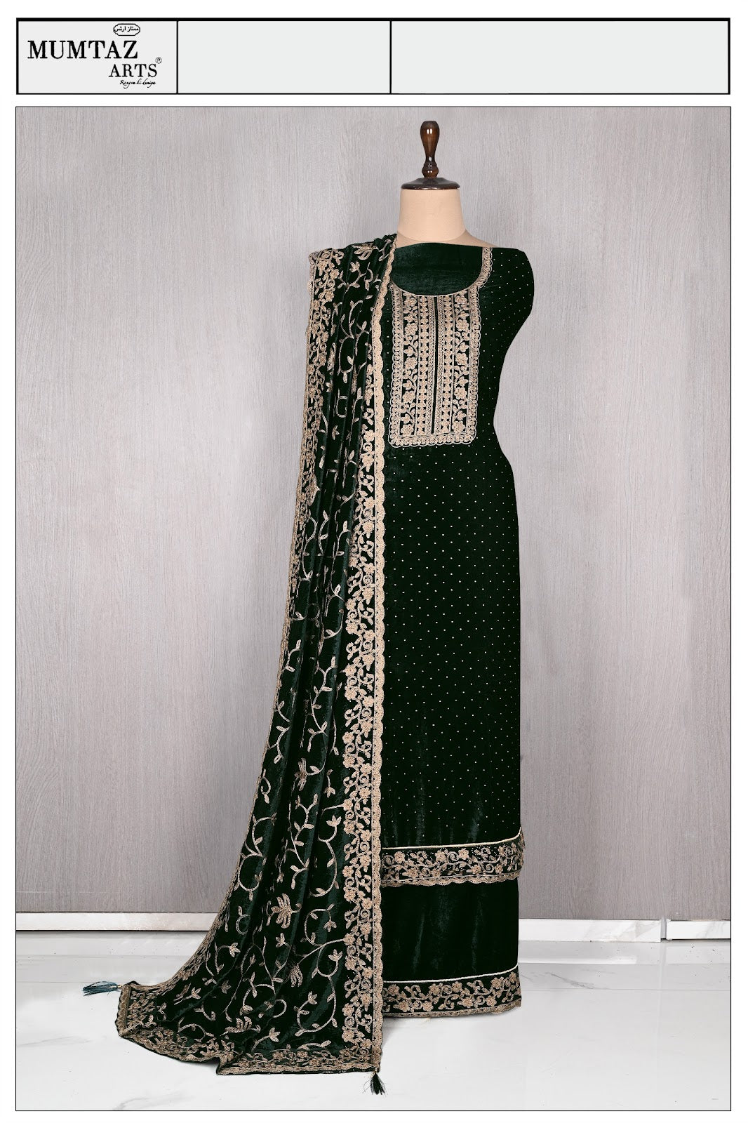 Design 181025 Mumtaz Arts Velvet Suits Exporter India