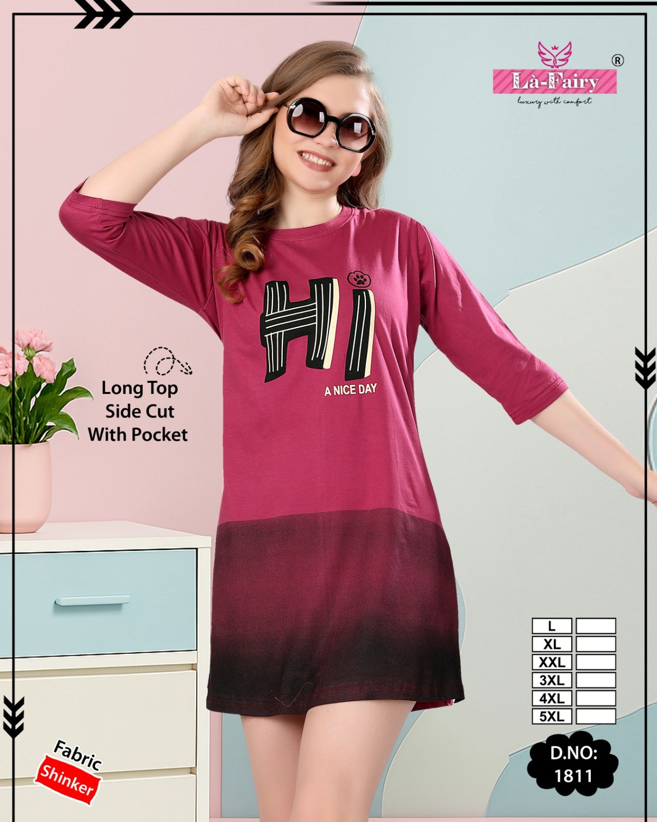 Design 1811 La Fairy Sinker Designer Long Top Manufacturer Gujarat