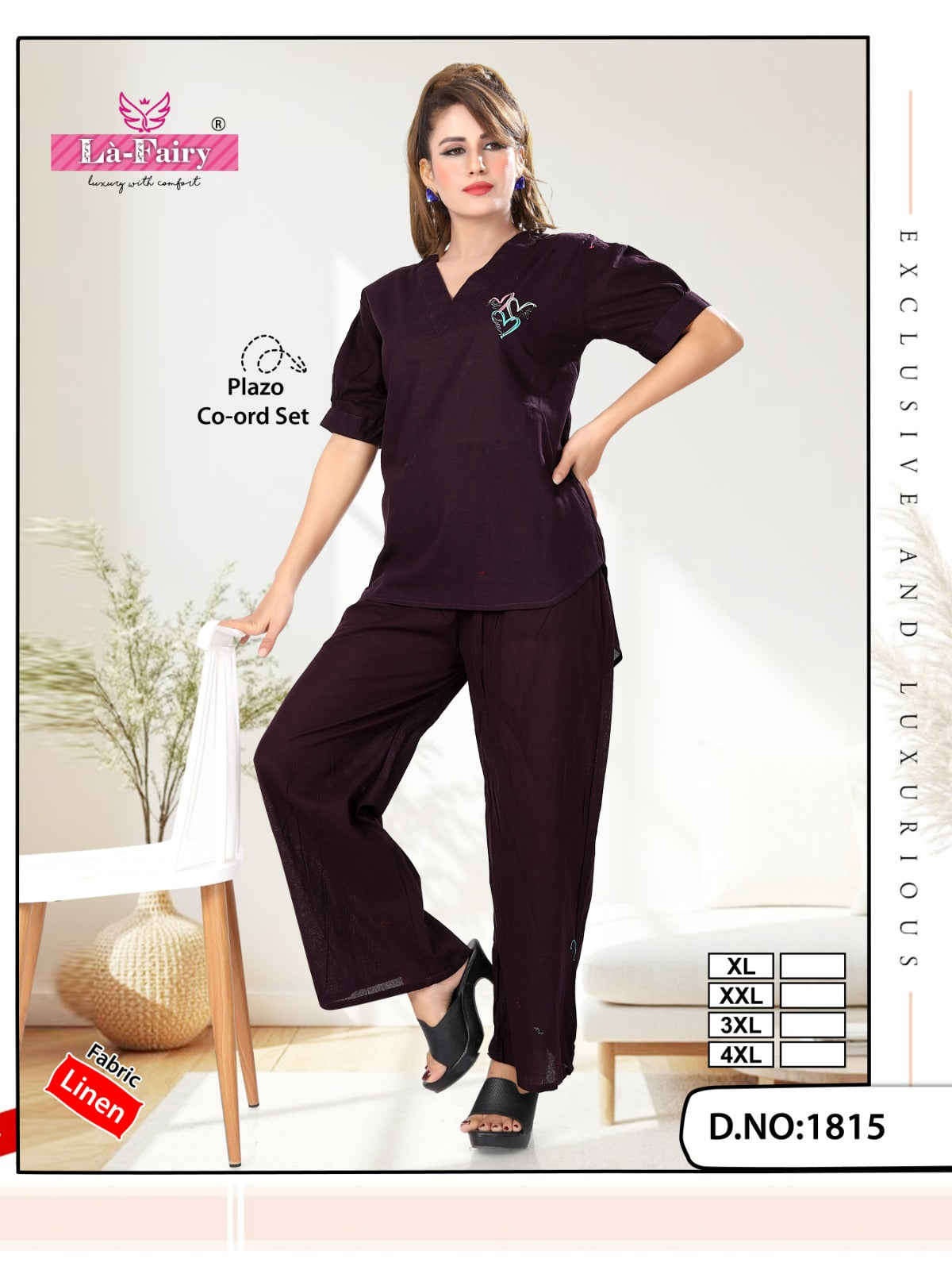 Design 1815 La Fairy Linen Co Ord Set Manufacturer