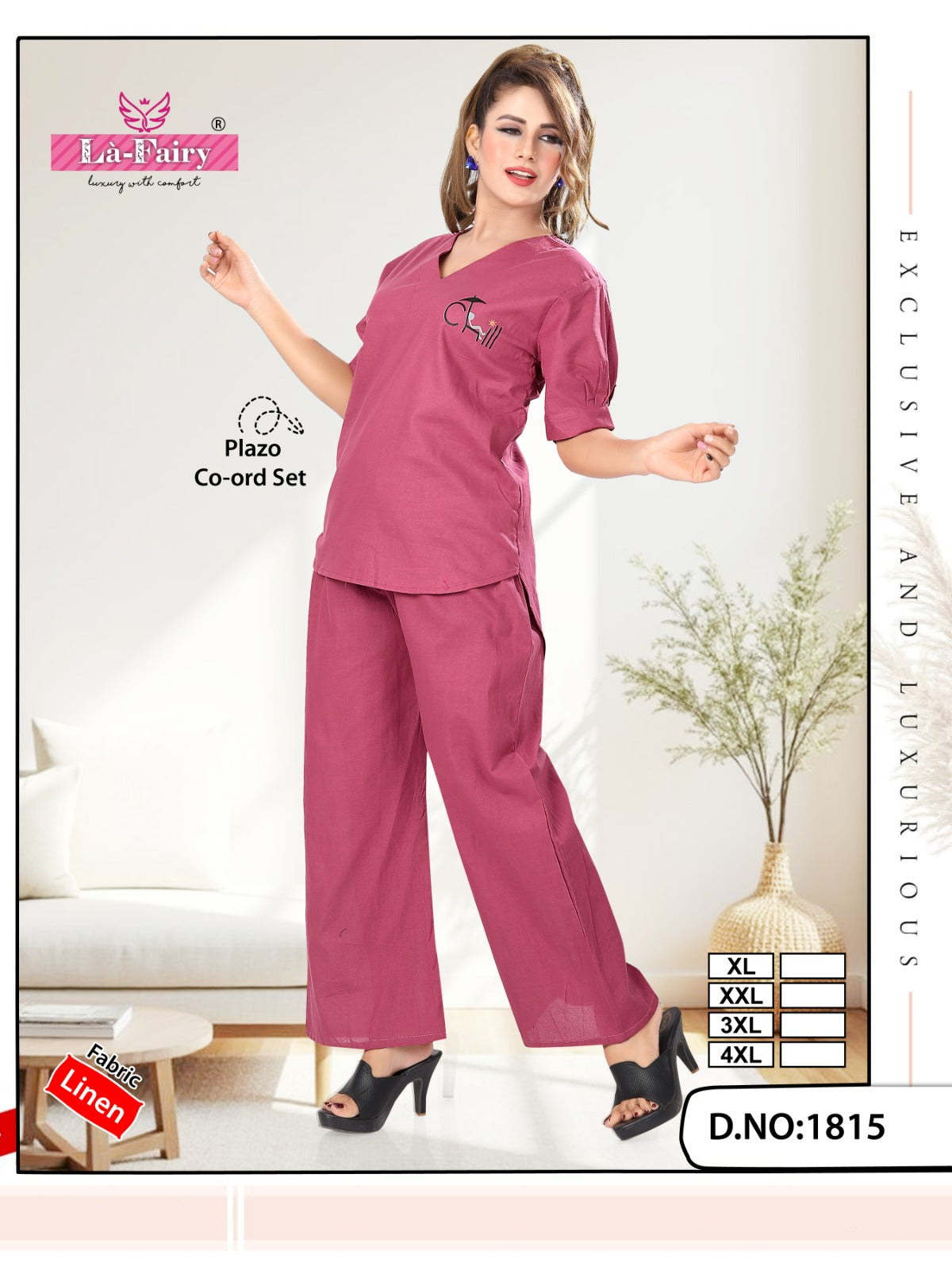 Design 1815 La Fairy Linen Co Ord Set Manufacturer