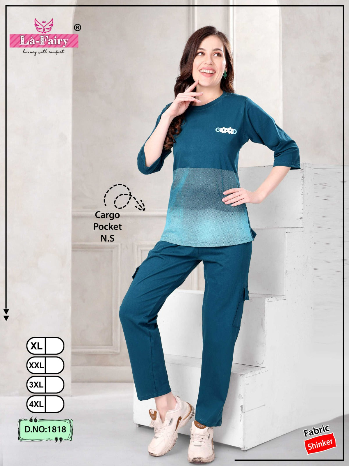 Design 1818 Cargo La Fairy Sinker Pyjama Night Suits Exporter Ahmedabad