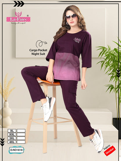 Design 1818 Cargo La Fairy Sinker Pyjama Night Suits Exporter Ahmedabad