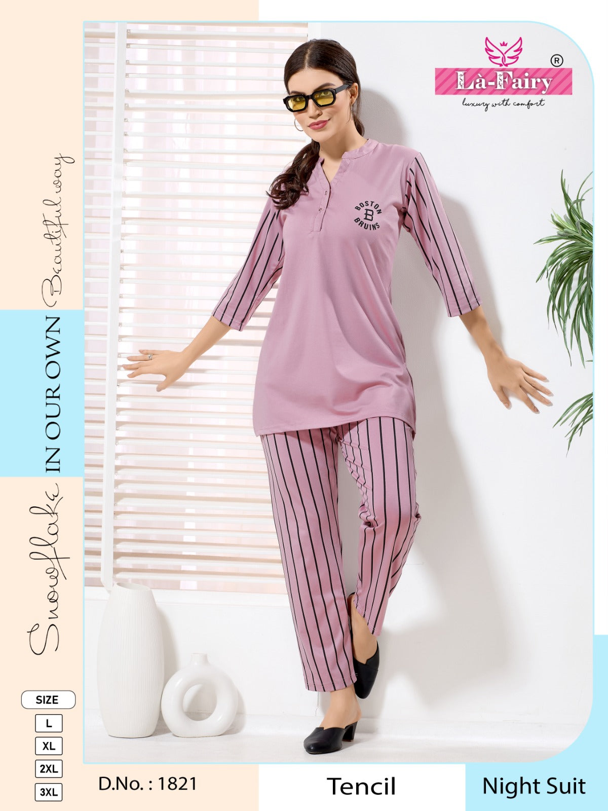 Design 1821 La Fairy Tencil Kurta Night Suits Manufacturer Gujarat