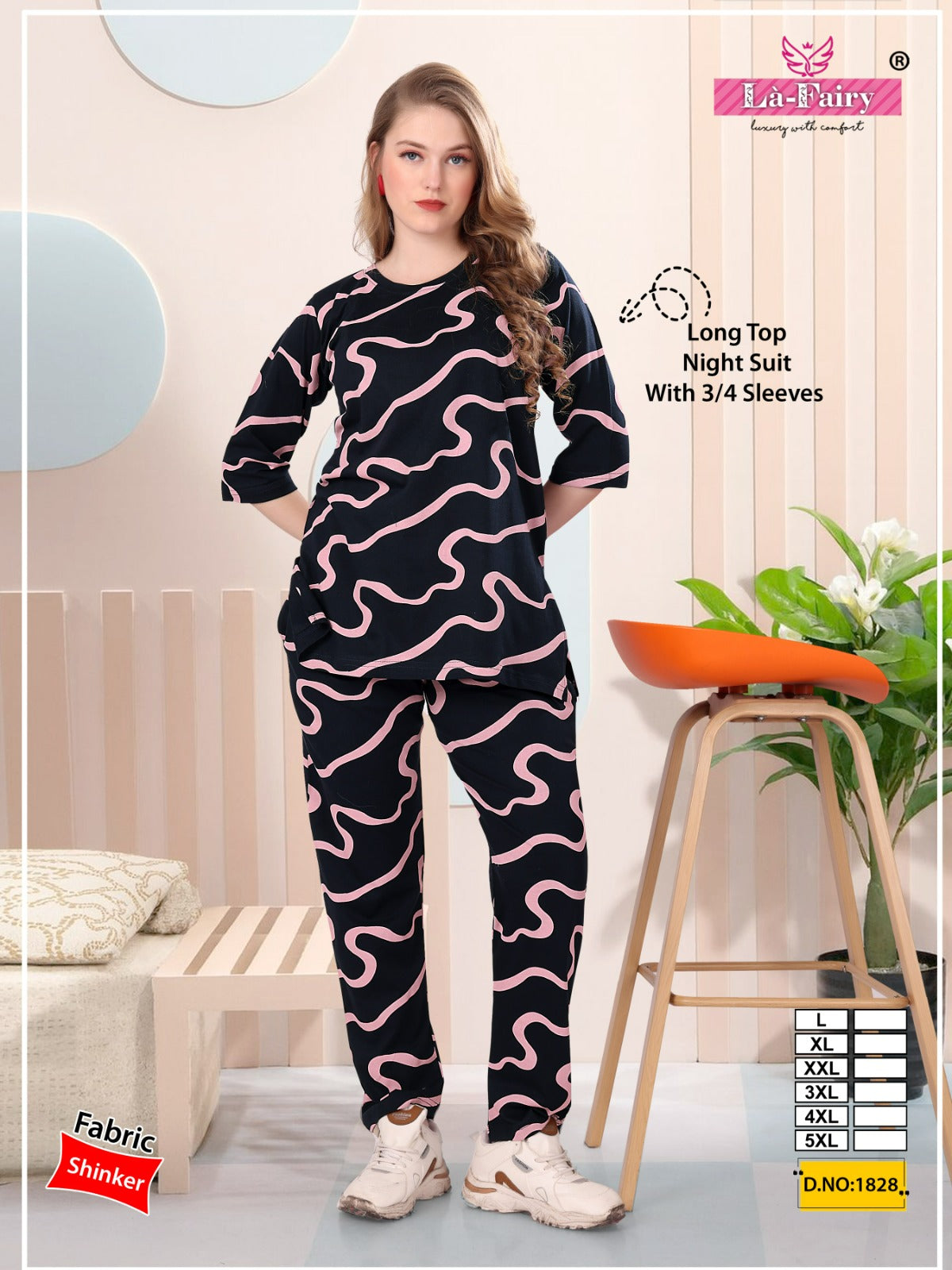 Design 1828 La Fairy Sinker Kurta Night Suits Exporter Ahmedabad