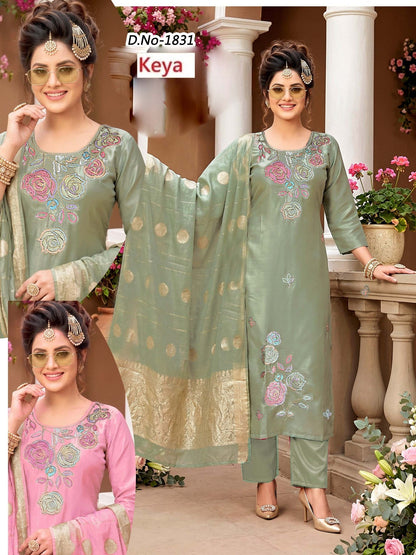 Design 1830-1833 Keya Roman Readymade Pant Style Suits Exporter