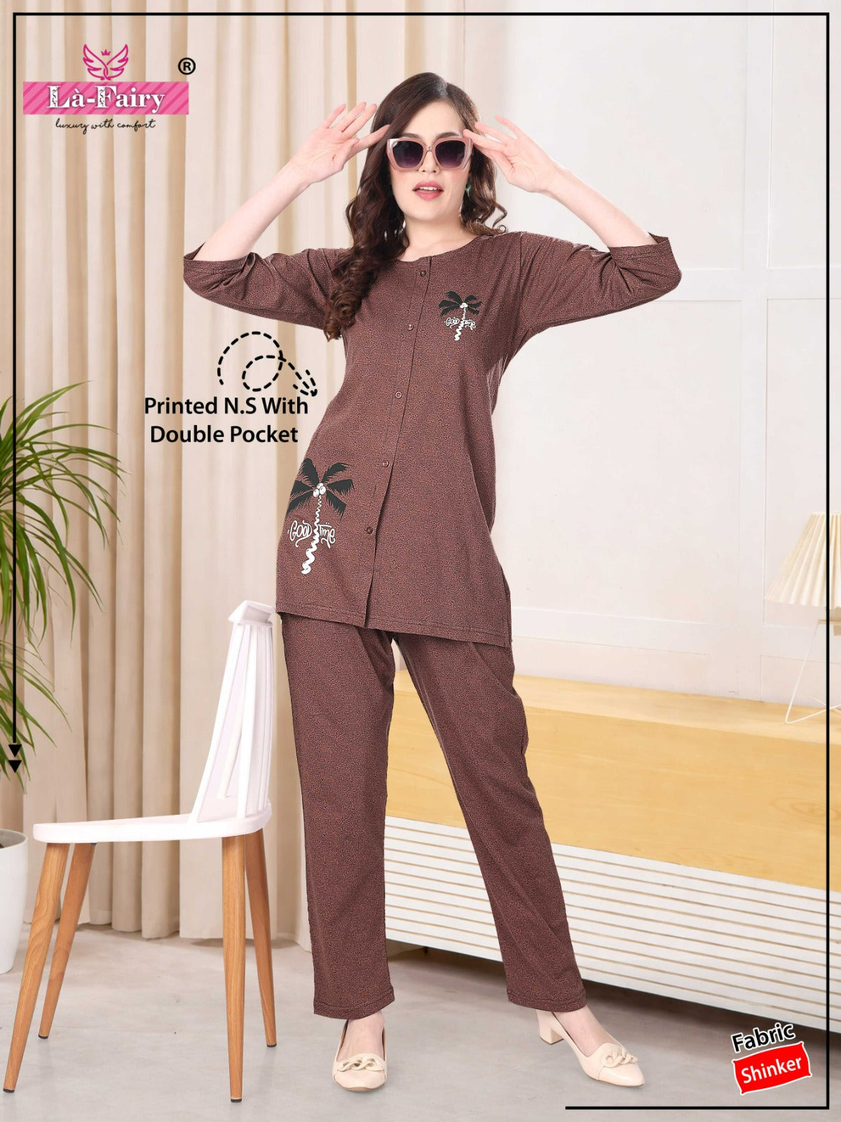 Design 1835 La Fairy Sinker Kurta Night Suits Wholesale Rate