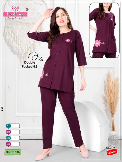 Design 1836 La Fairy Sinker Pyjama Night Suits Wholesaler Ahmedabad