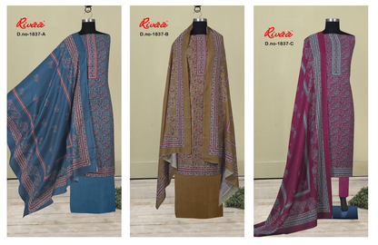 Design 1837 Rivaa Pashmina Suits Wholesaler Gujarat