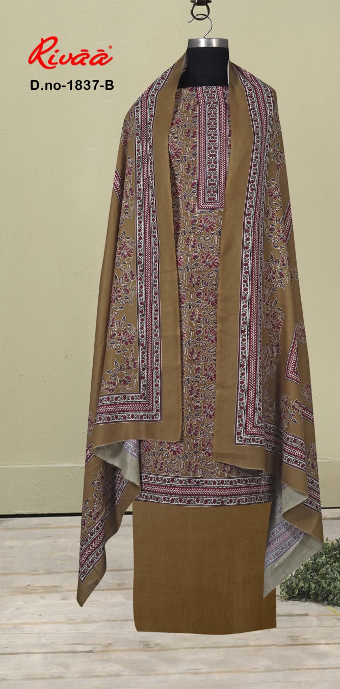 Design 1837 Rivaa Pashmina Suits Wholesaler Gujarat