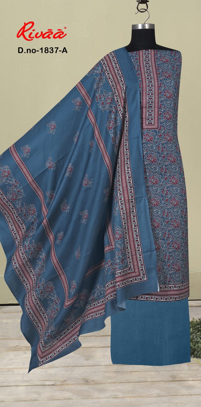 Design 1837 Rivaa Pashmina Suits Wholesaler Gujarat