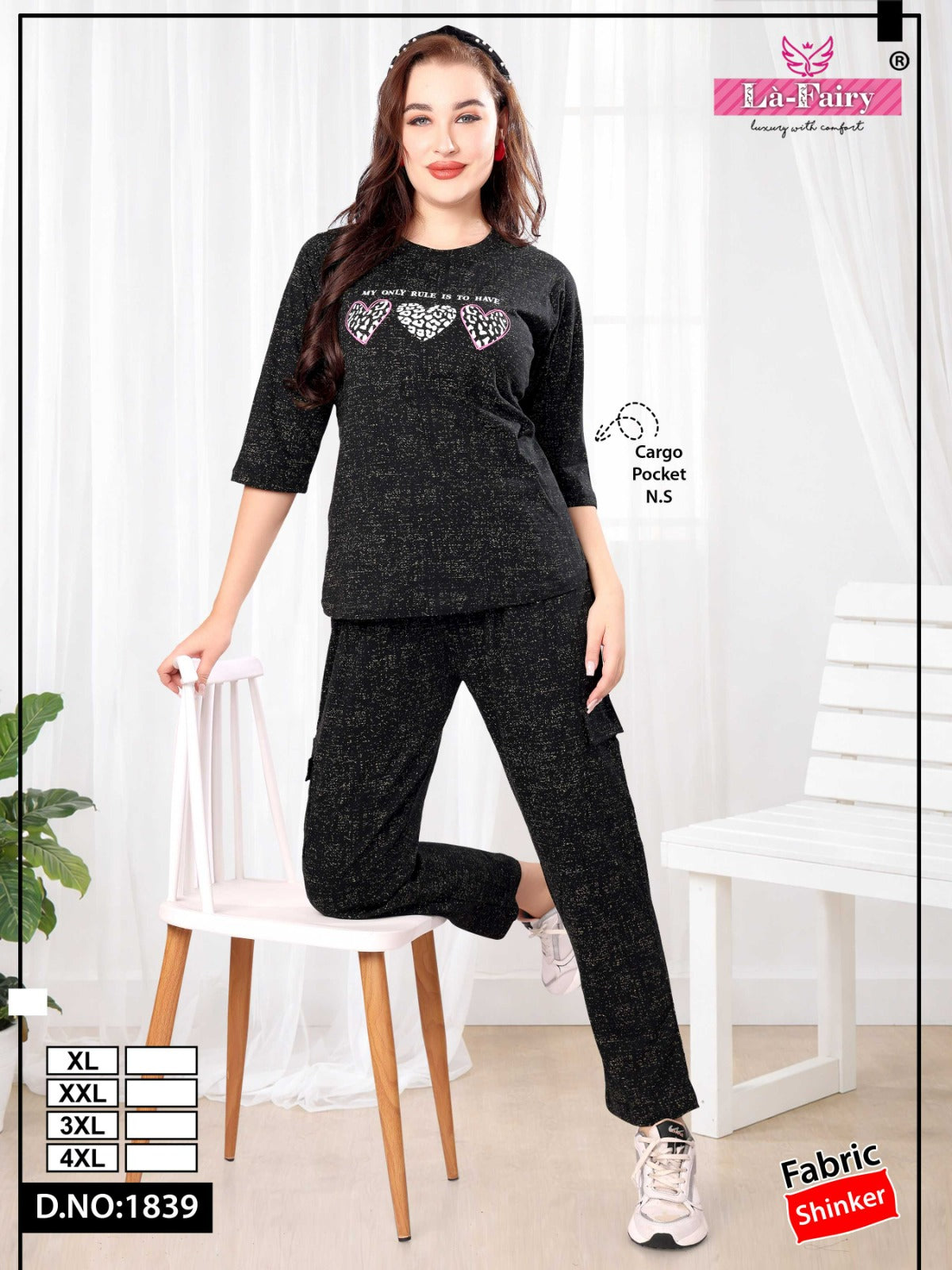 Design 1839 Cargo La Fairy Sinker Pyjama Night Suits Supplier Ahmedabad