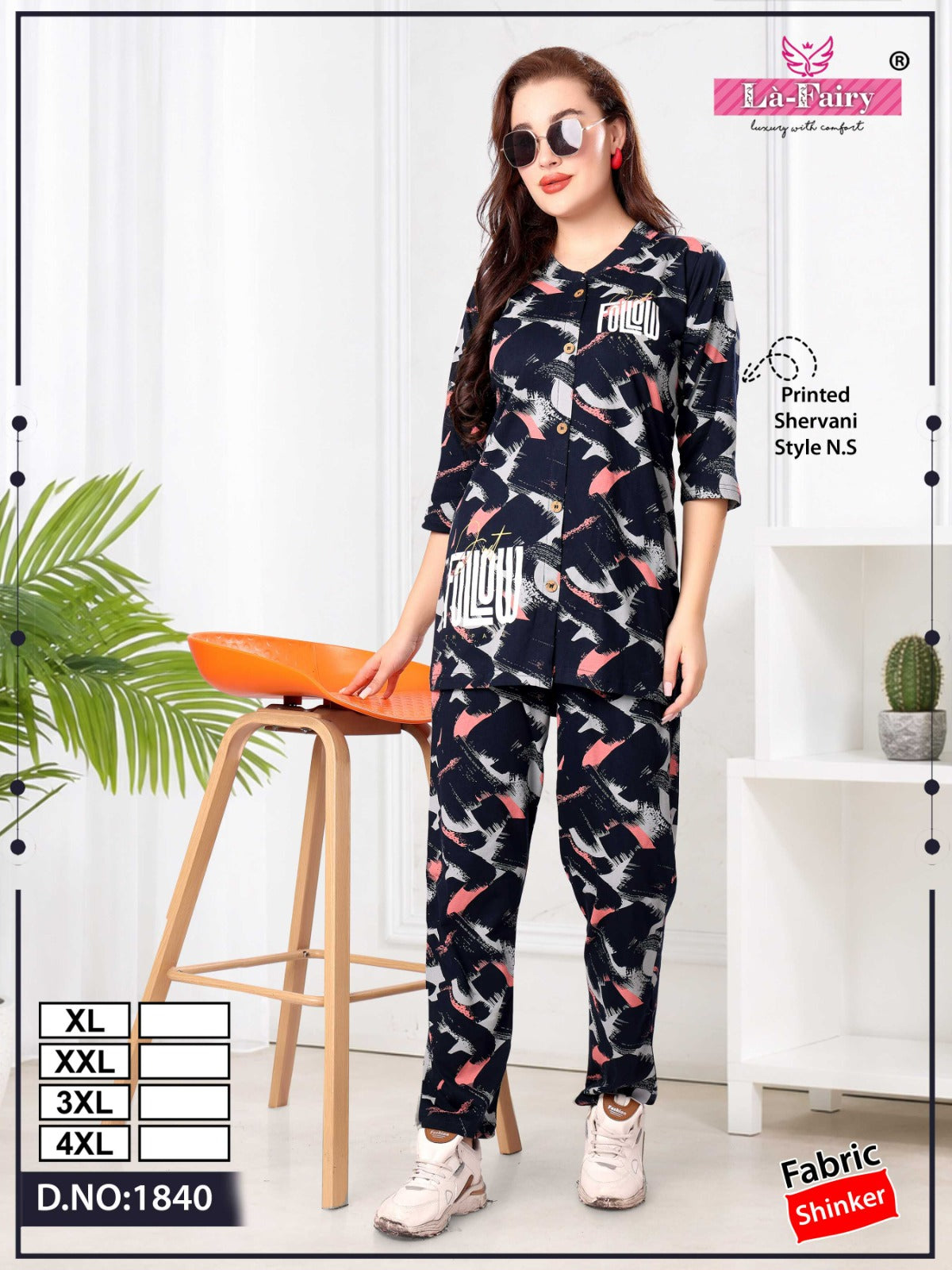 Design 1840 La Fairy Sinker Pyjama Night Suits Exporter