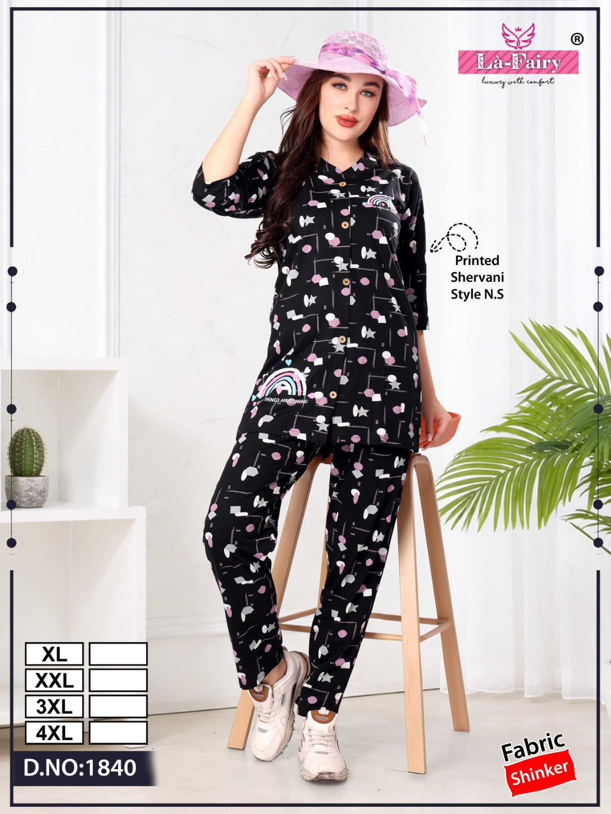 Design 1840 La Fairy Sinker Pyjama Night Suits Exporter