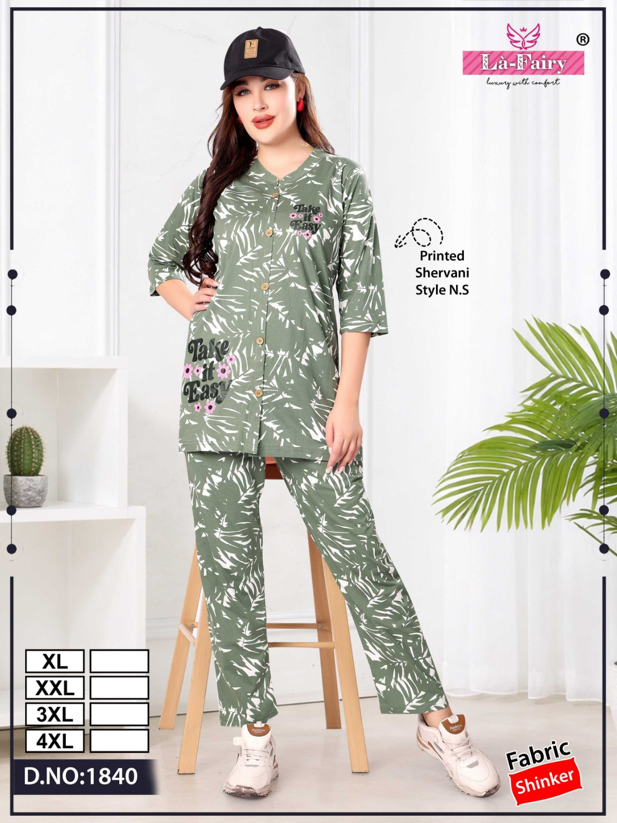 Design 1840 La Fairy Sinker Pyjama Night Suits Exporter