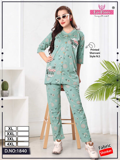 Design 1840 La Fairy Sinker Pyjama Night Suits Exporter
