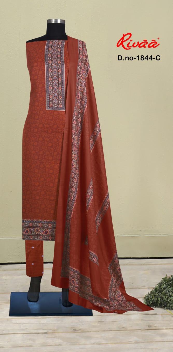 Design 1844 Rivaa Pashmina Suits Exporter Ahmedabad