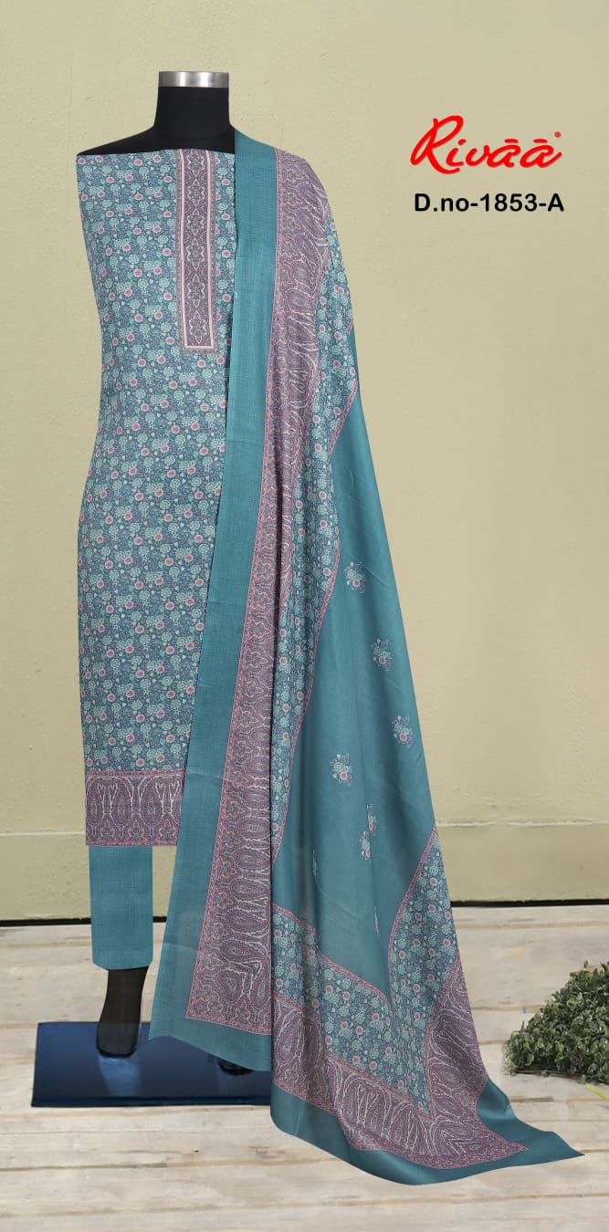 Design 1853 Rivaa Pashmina Suits Exporter