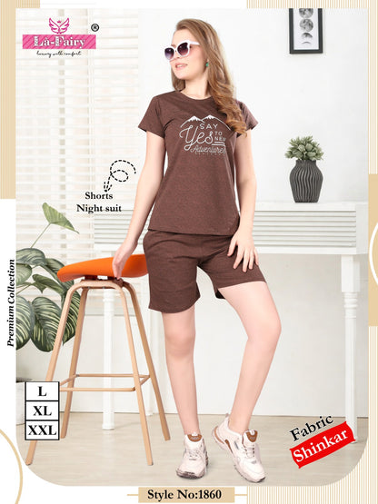 Design 1860 La Fairy Sinker Shorts Night Suits Manufacturer Ahmedabad