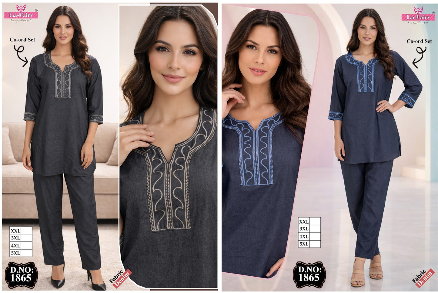 Design 1865 La Fairy Denim Co Ord Set Manufacturer