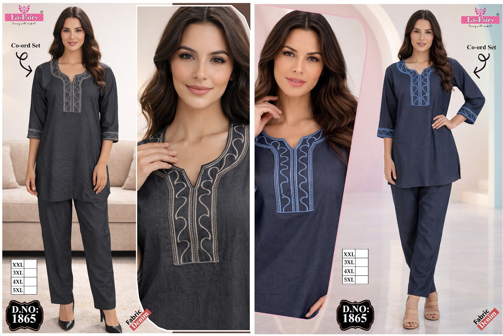 Design 1865 La Fairy Denim Co Ord Set Manufacturer