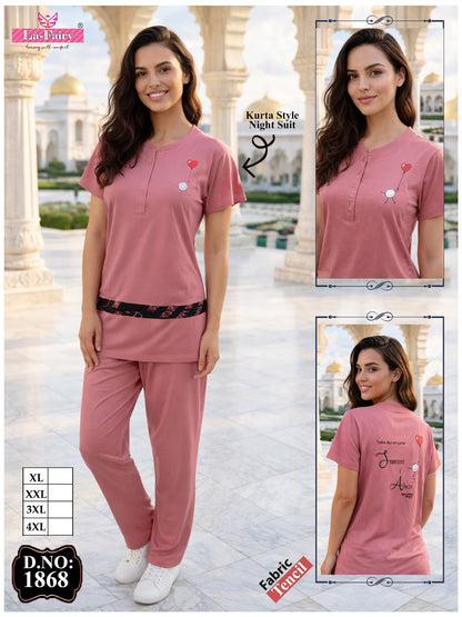 Design 1868 La Fairy Tencil Kurta Night Suits Exporter Ahmedabad