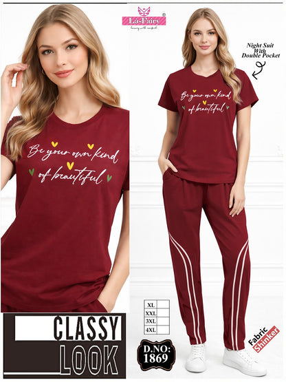 Design 1869 La Fairy Sinker Pyjama Night Suits Wholesaler Ahmedabad