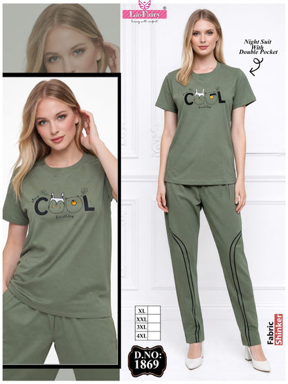 Design 1869 La Fairy Sinker Pyjama Night Suits Wholesaler Ahmedabad