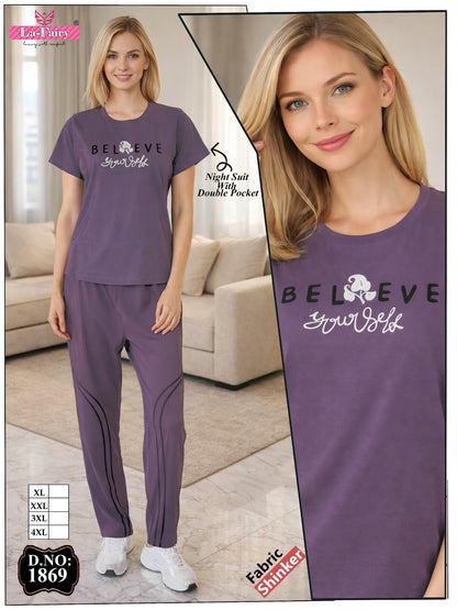 Design 1869 La Fairy Sinker Pyjama Night Suits Wholesaler Ahmedabad