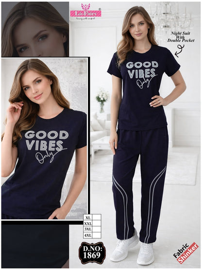 Design 1869 La Fairy Sinker Pyjama Night Suits Wholesaler Ahmedabad