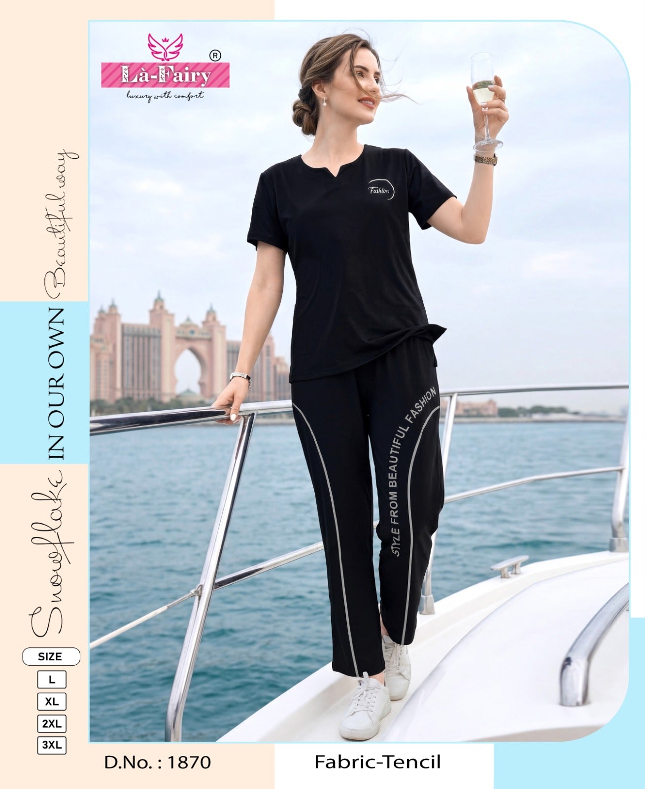 Design 1870 La Fairy Tencil Pyjama Night Suits Manufacturer Ahmedabad