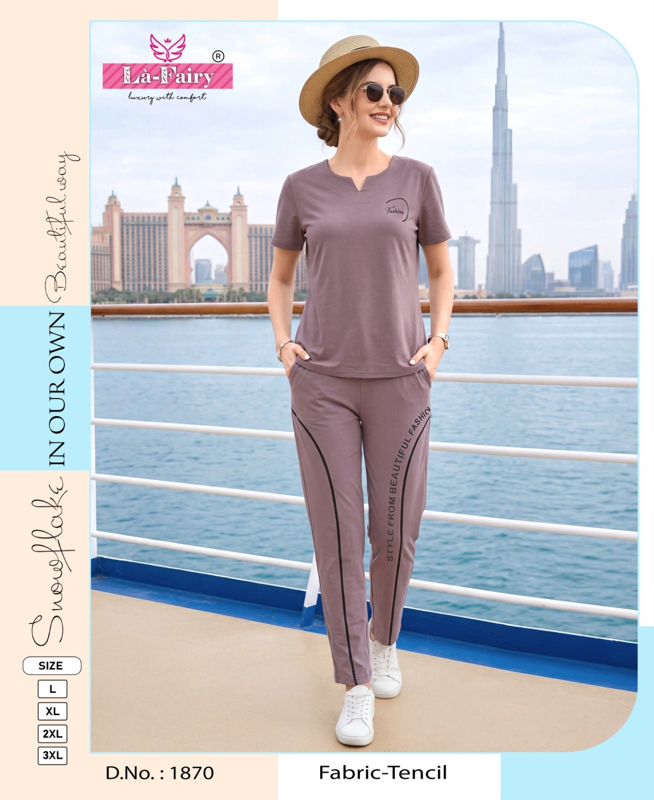 Design 1870 La Fairy Tencil Pyjama Night Suits Manufacturer Ahmedabad