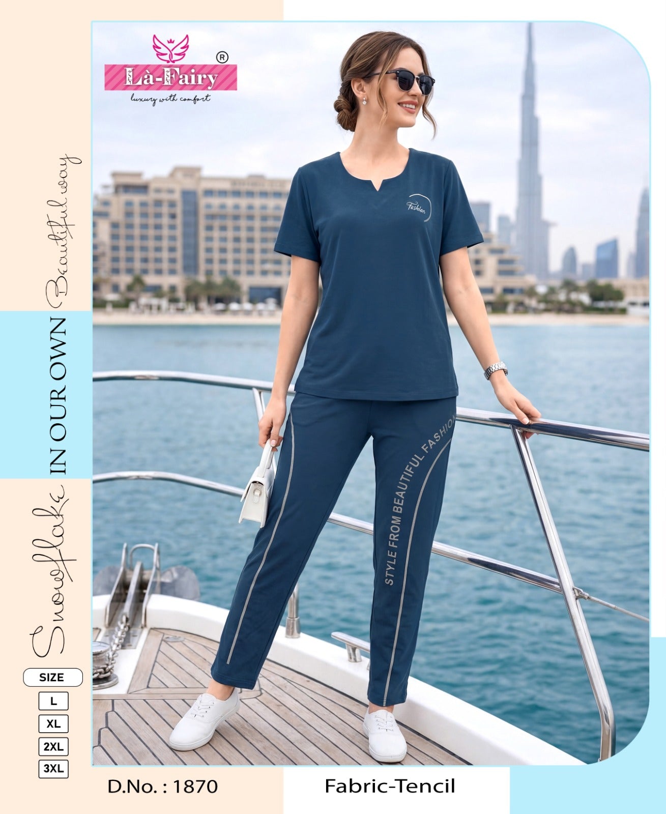 Design 1870 La Fairy Tencil Pyjama Night Suits Manufacturer Ahmedabad