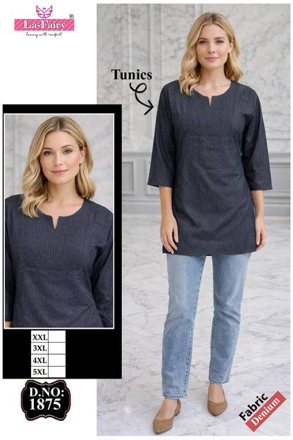 Design 1875 La Fairy Denim Short Kurtis Manufacturer