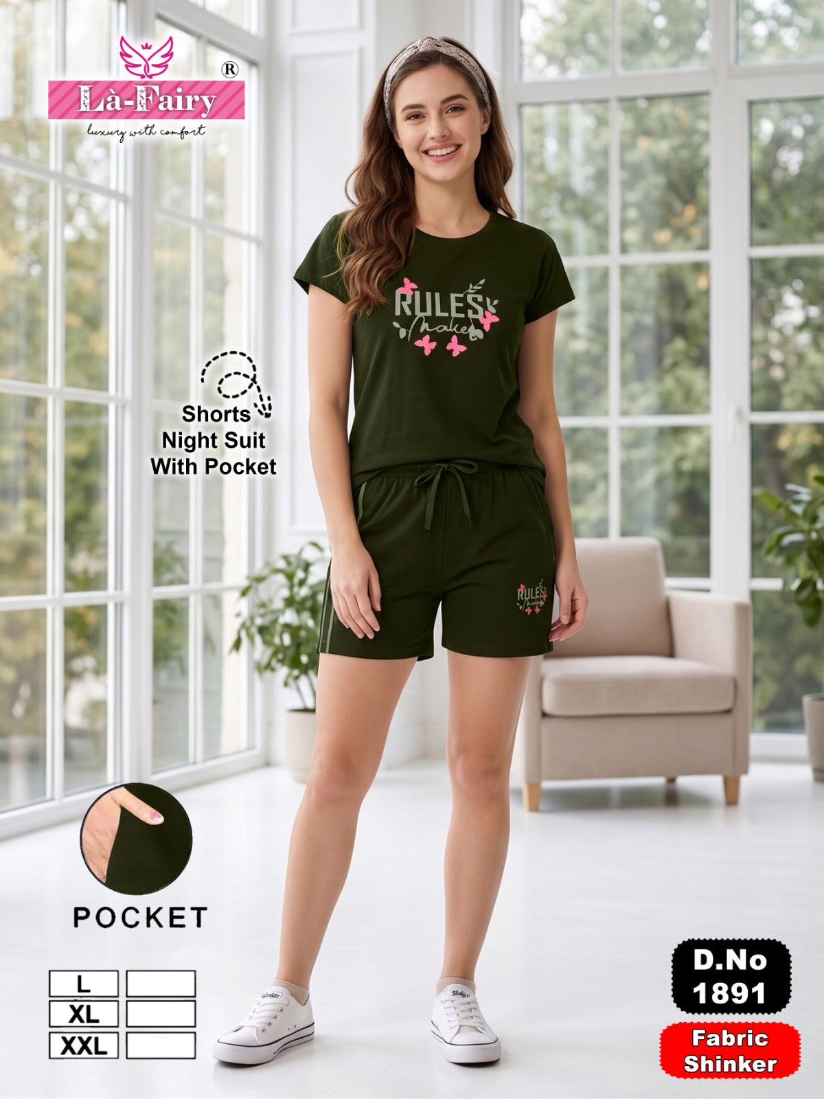 Design 1891 La Fairy Hosiery Shorts Night Suits Manufacturer Ahmedabad