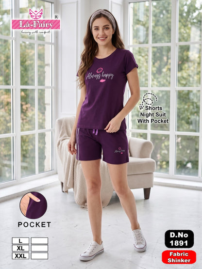 Design 1891 La Fairy Hosiery Shorts Night Suits Manufacturer Ahmedabad