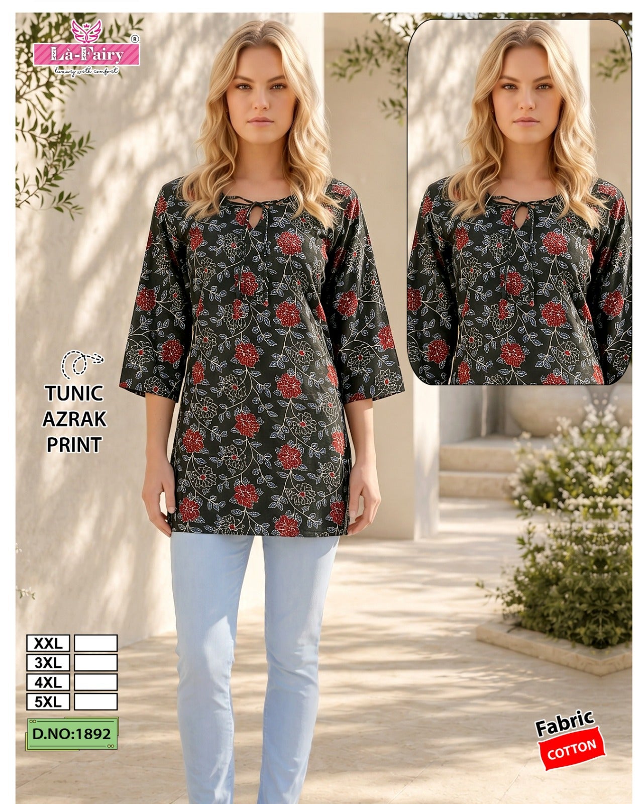 Design 1892 La Fairy Cotton Short Kurtis Supplier Gujarat