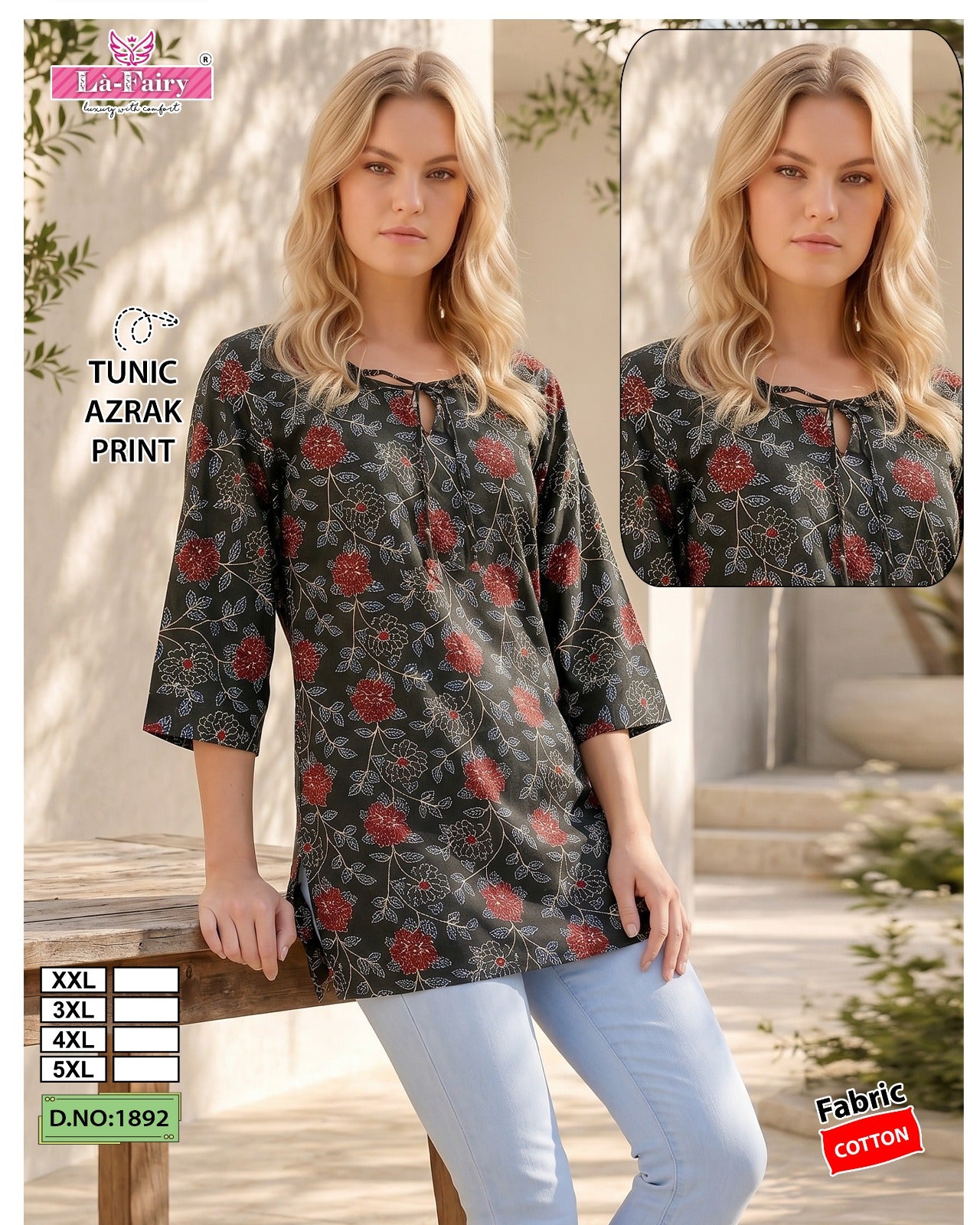 Design 1892 La Fairy Cotton Short Kurtis Supplier Gujarat