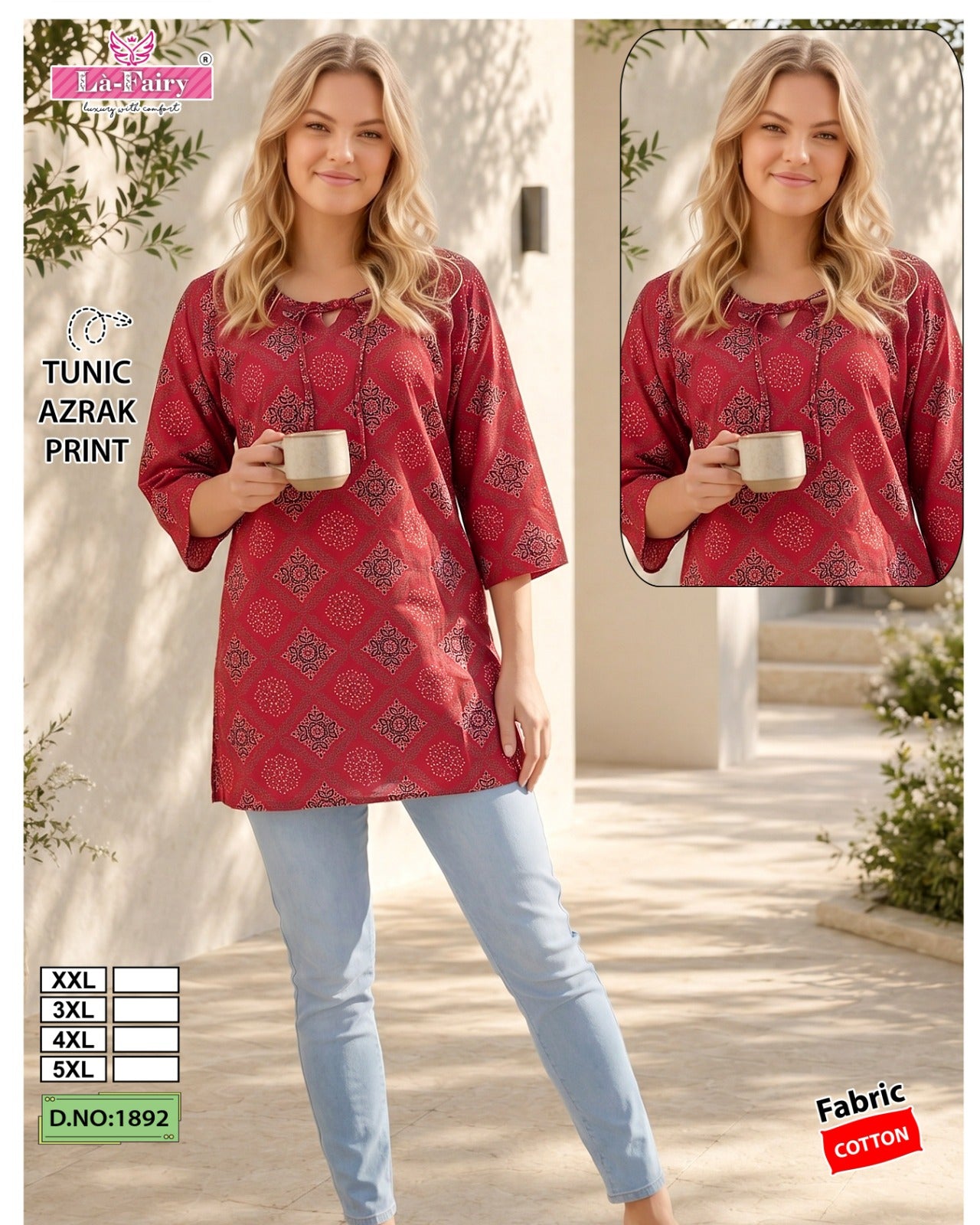 Design 1892 La Fairy Cotton Short Kurtis Supplier Gujarat