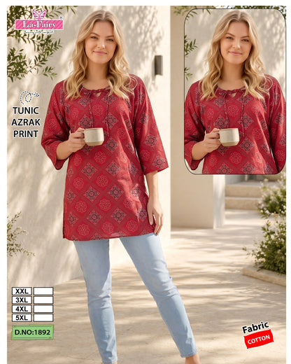 Design 1892 La Fairy Cotton Short Kurtis Supplier Gujarat
