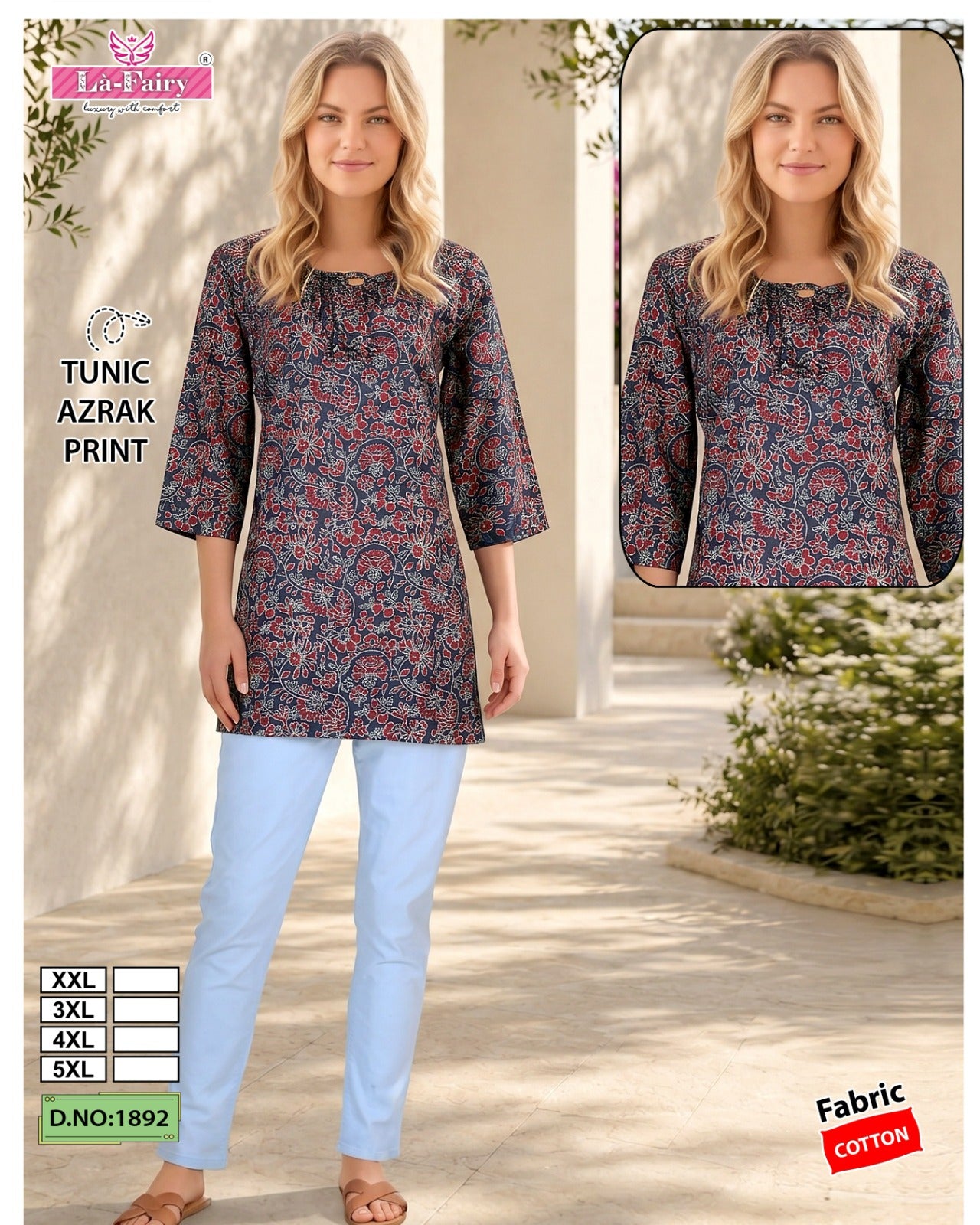 Design 1892 La Fairy Cotton Short Kurtis Supplier Gujarat