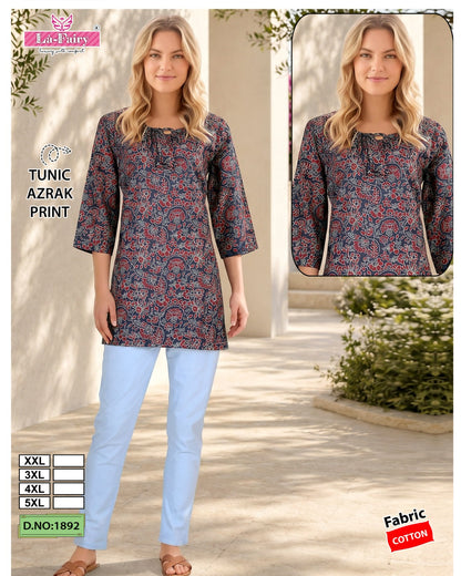 Design 1892 La Fairy Cotton Short Kurtis Supplier Gujarat