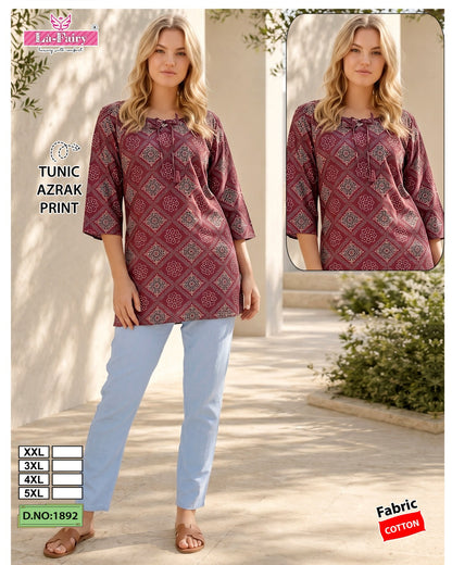Design 1892 La Fairy Cotton Short Kurtis Supplier Gujarat