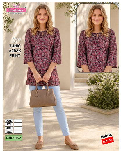 Design 1892 La Fairy Cotton Short Kurtis Supplier Gujarat