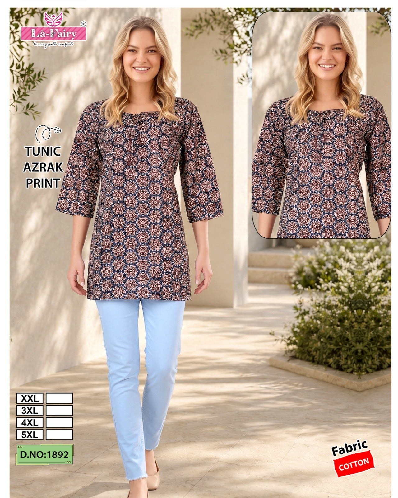 Design 1892 La Fairy Cotton Short Kurtis Supplier Gujarat