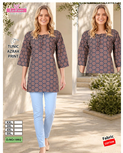 Design 1892 La Fairy Cotton Short Kurtis Supplier Gujarat