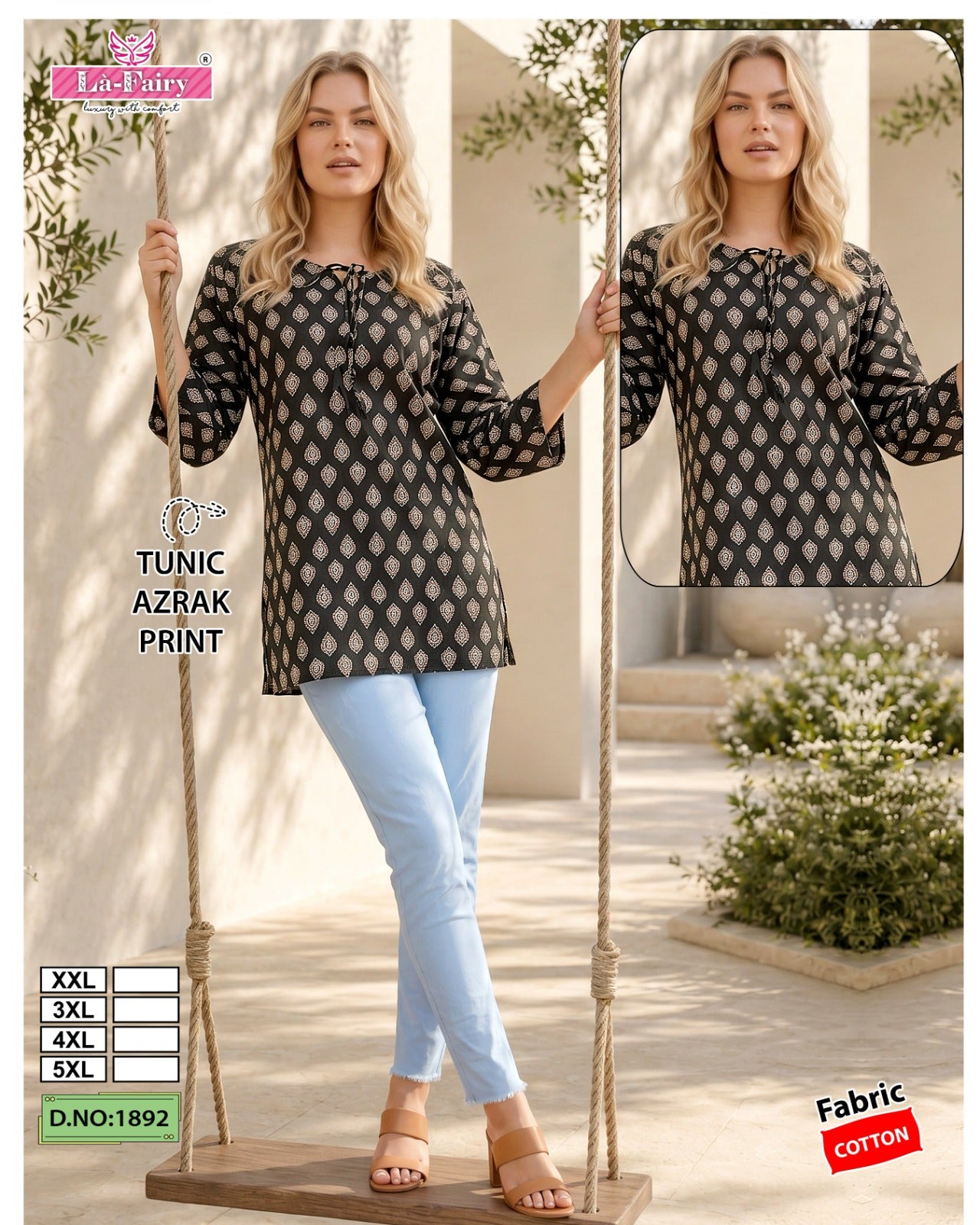 Design 1892 La Fairy Cotton Short Kurtis Supplier Gujarat