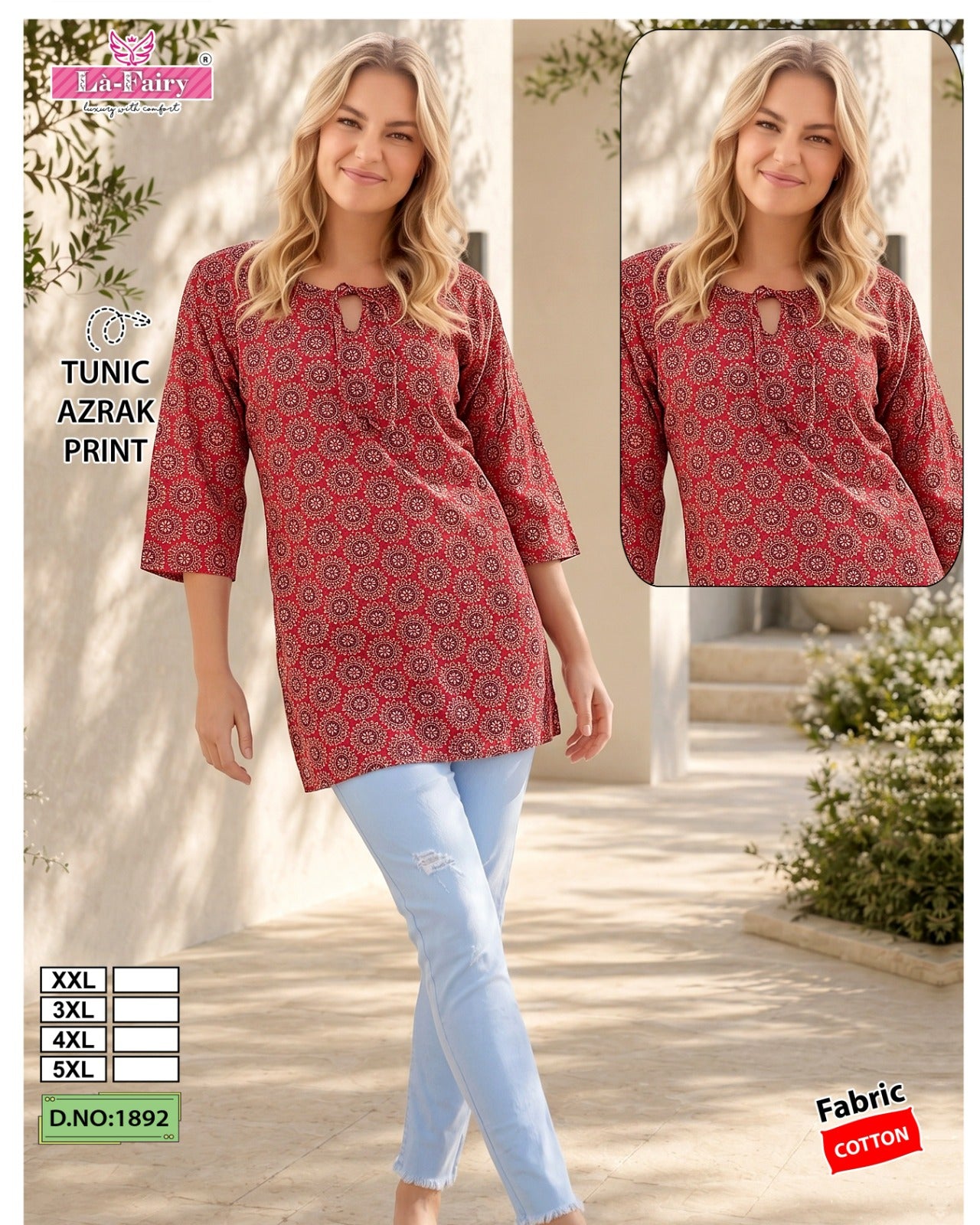 Design 1892 La Fairy Cotton Short Kurtis Supplier Gujarat