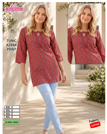 Design 1892 La Fairy Cotton Short Kurtis Supplier Gujarat