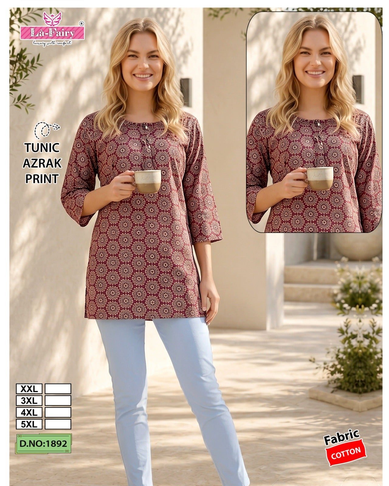 Design 1892 La Fairy Cotton Short Kurtis Supplier Gujarat